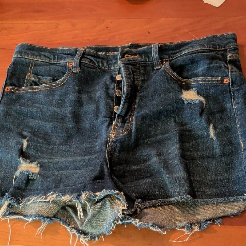 Old Navy Dark Blue Sky Hi A Line Shorts